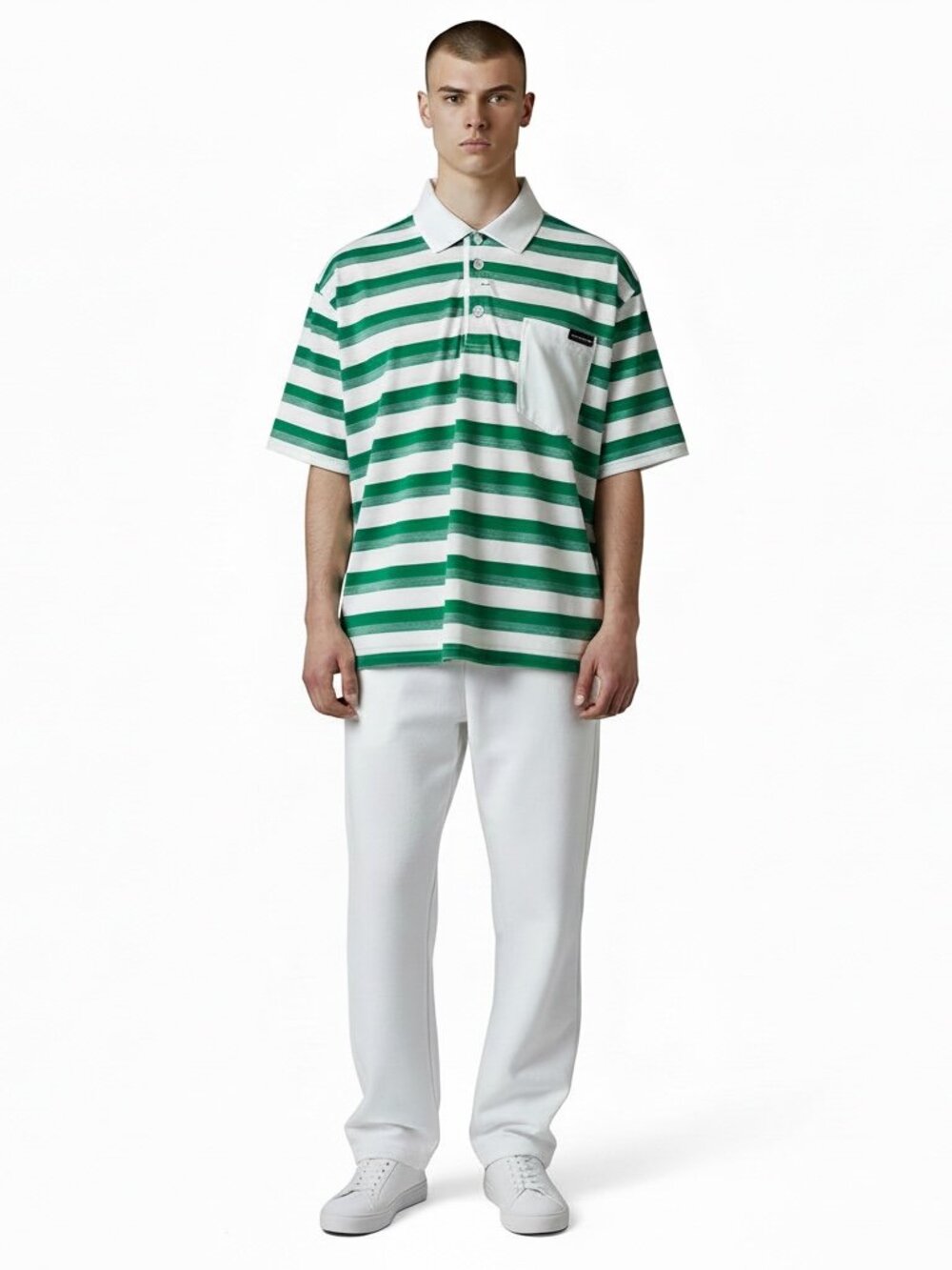 Oakley Hydrolix Mens Polo Shirt XL Extra Large Green White Striped Golf Athletic - Picture 1 of 8